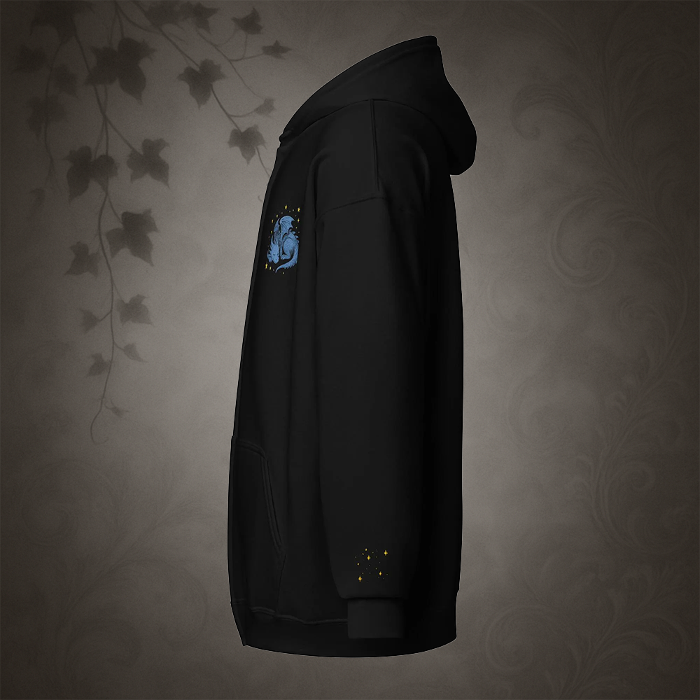 Mystical Blue Dragon Zip-Up Hoodie