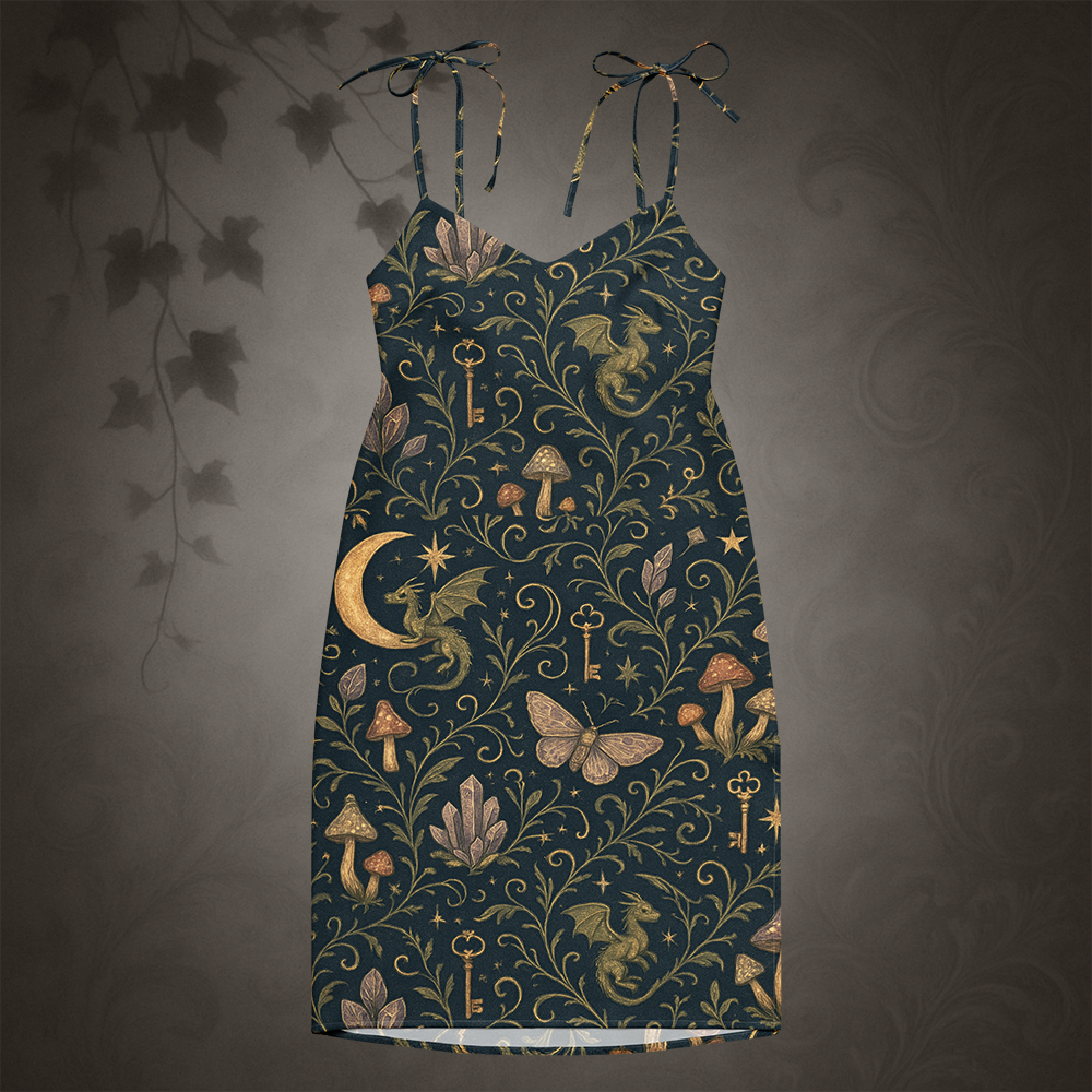 Dress with intricate pattern on a dark background
