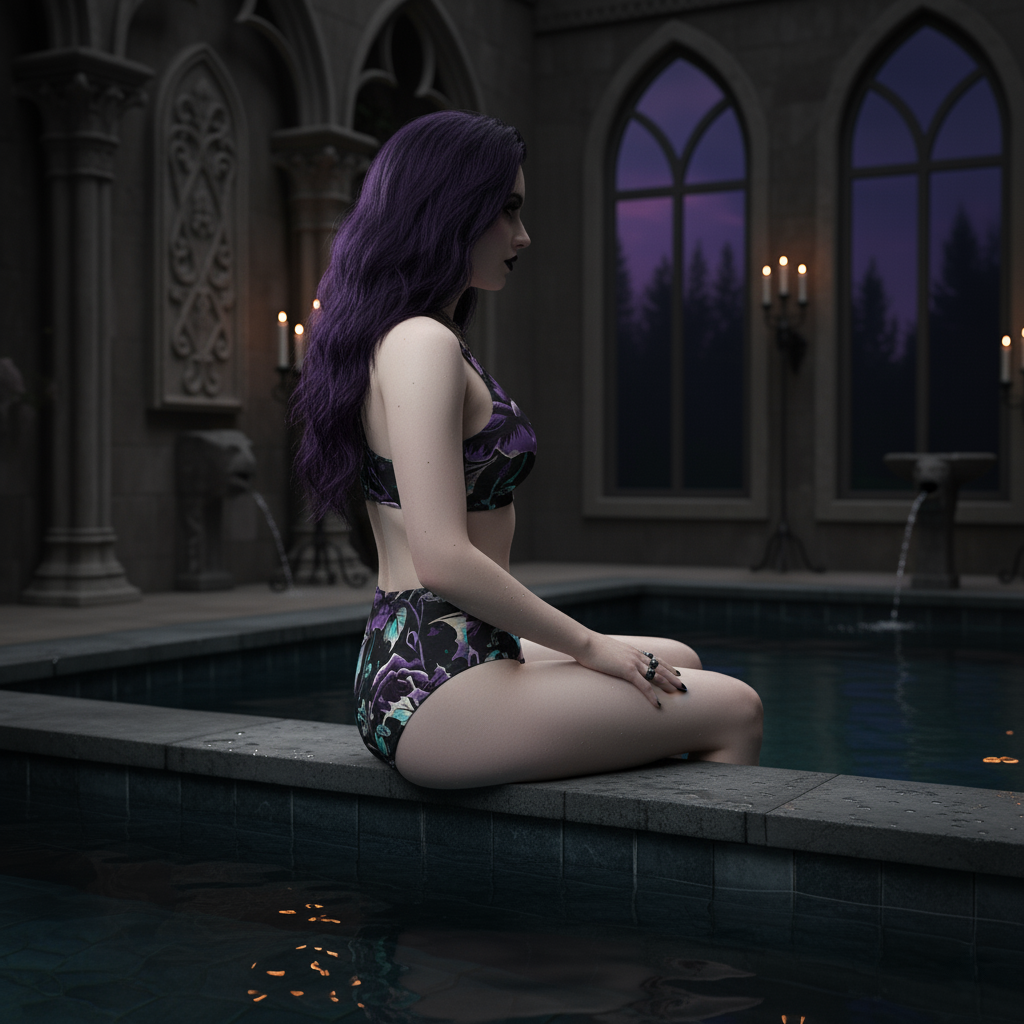 Gothic Floral Rose Bikini Set