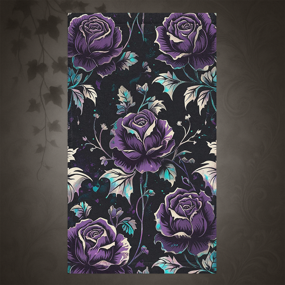 Gothic Floral Rose Hand Towel