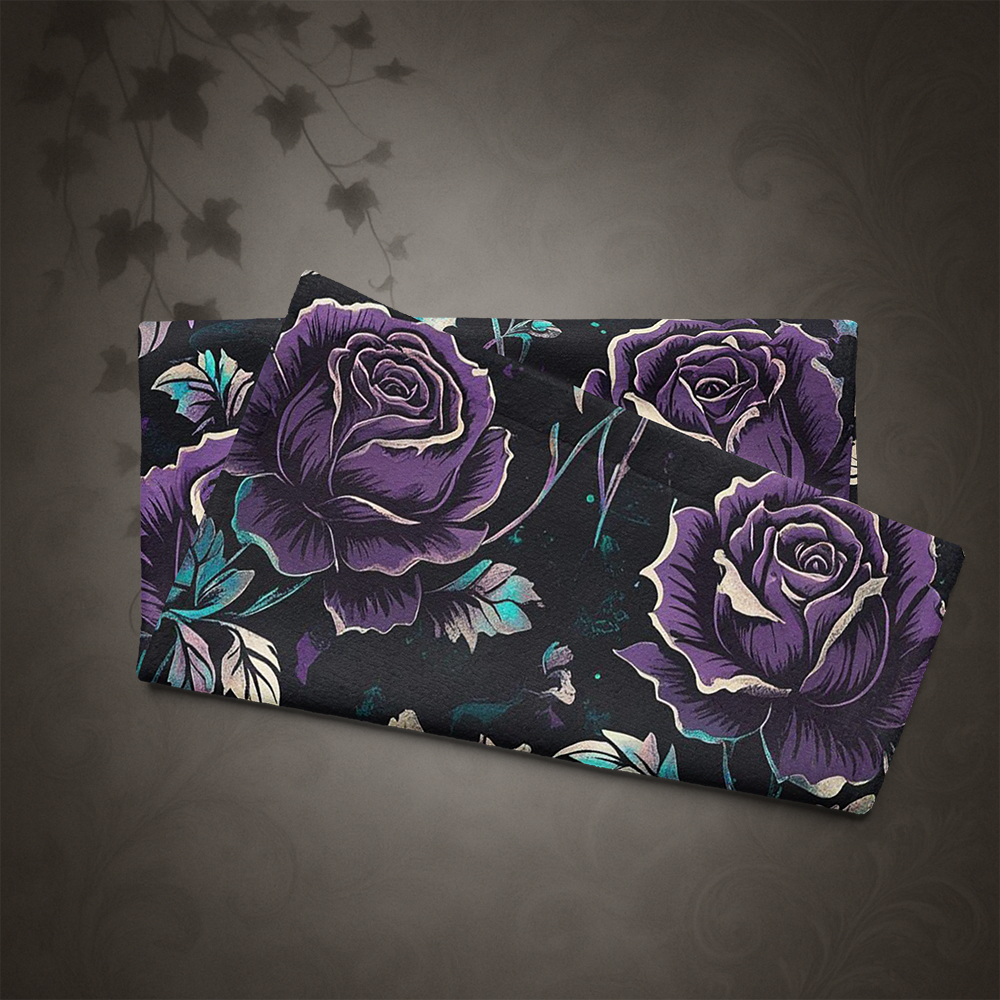 Gothic Floral Rose Hand Towel