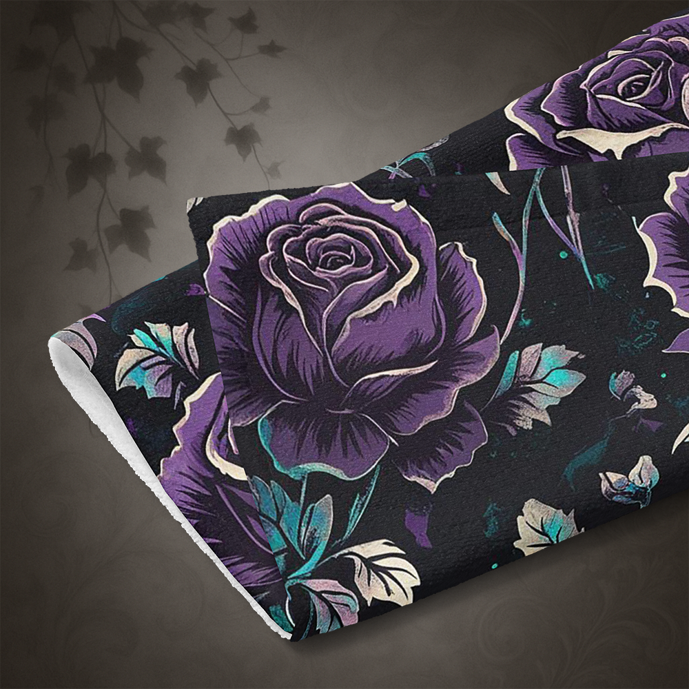 Gothic Floral Rose Hand Towel