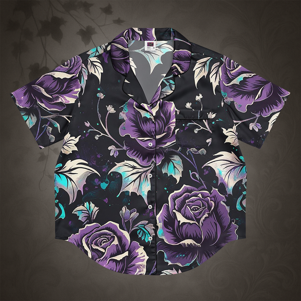 Gothic Floral Rose Pajama Top