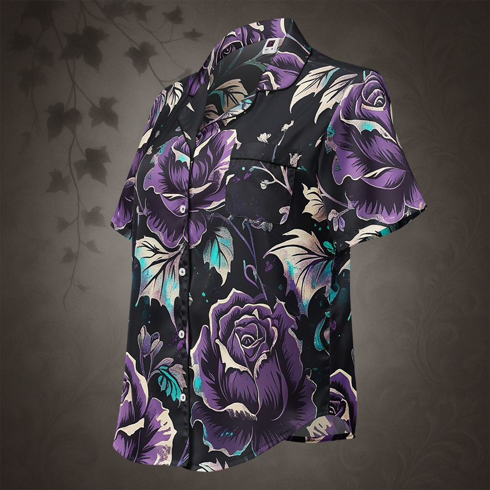 Gothic Floral Rose Pajama Top