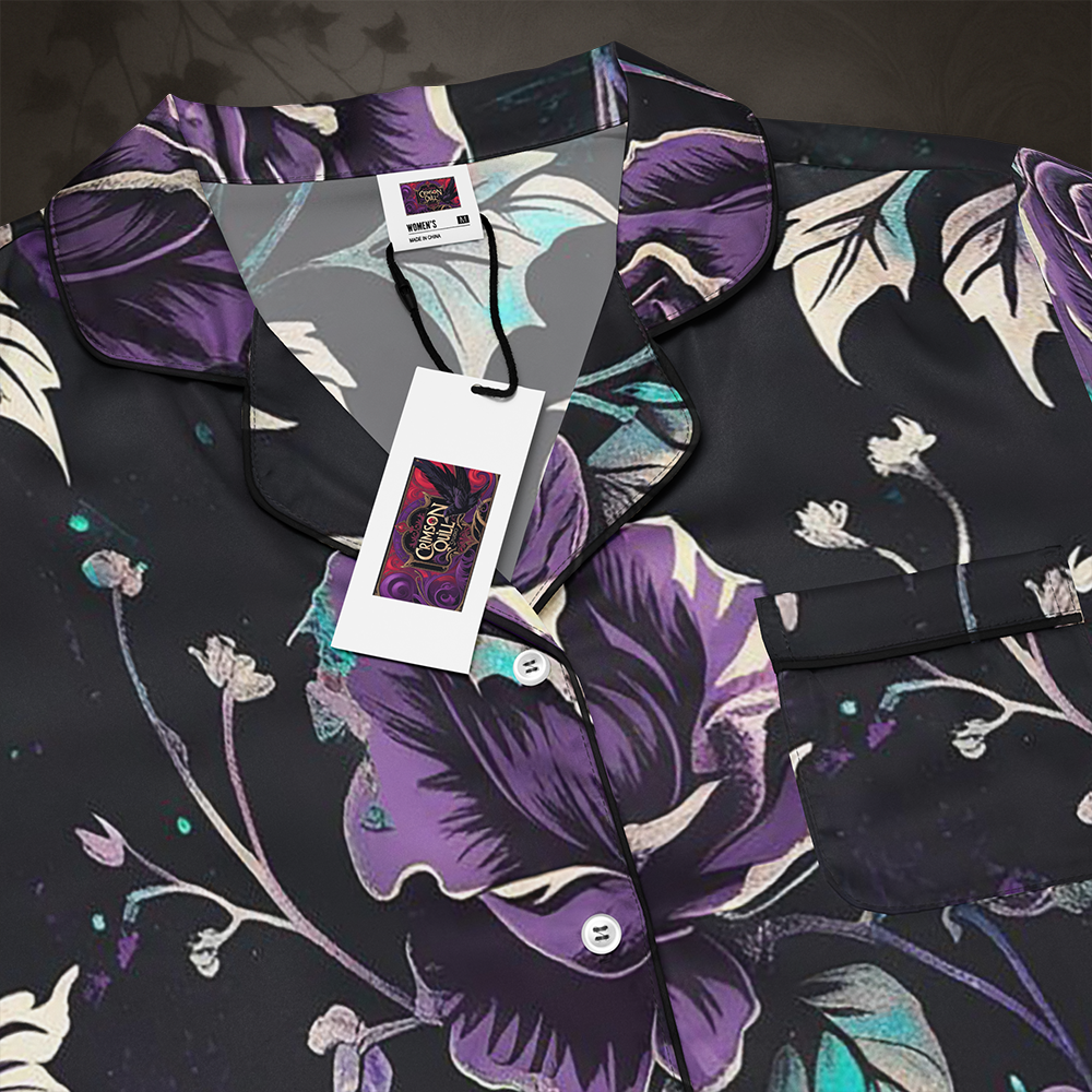 Gothic Floral Rose Pajama Top