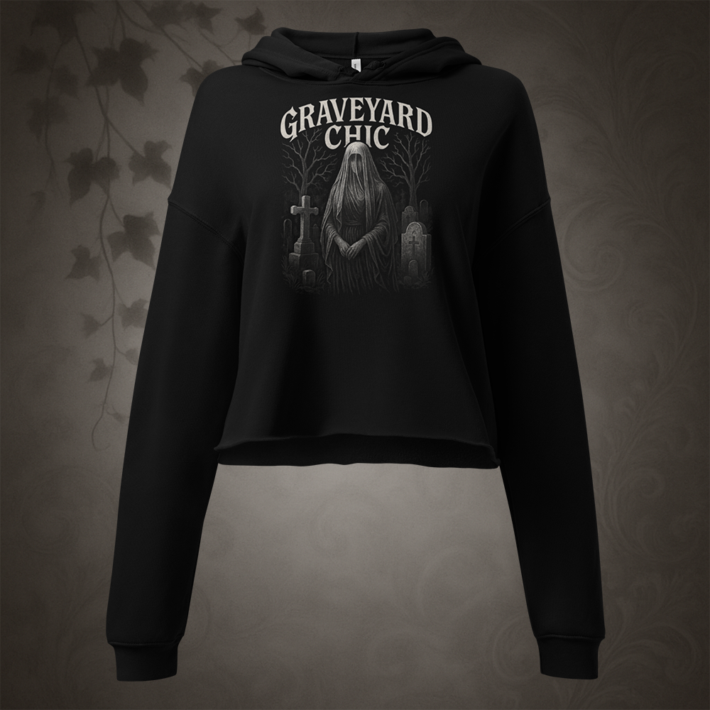 Graveyard Chic Crop Hoodie