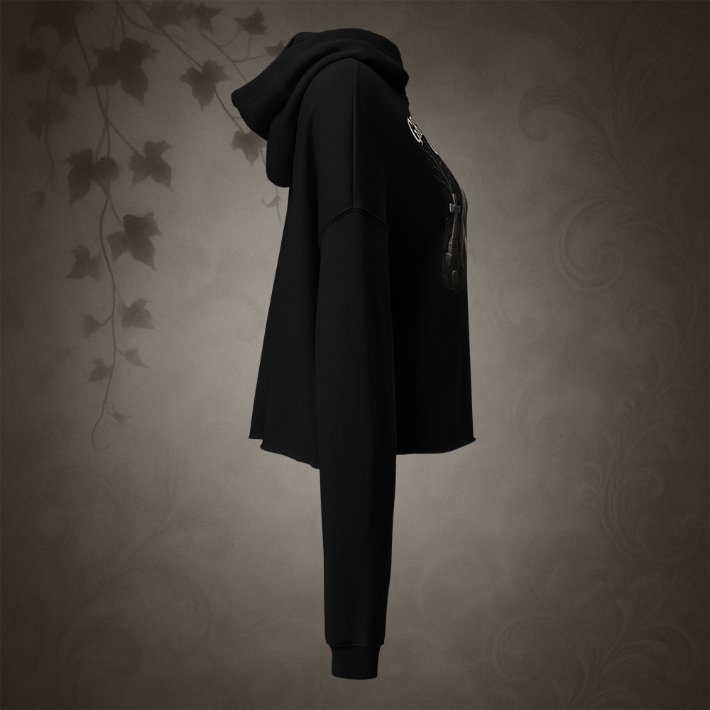 Graveyard Chic Crop Hoodie