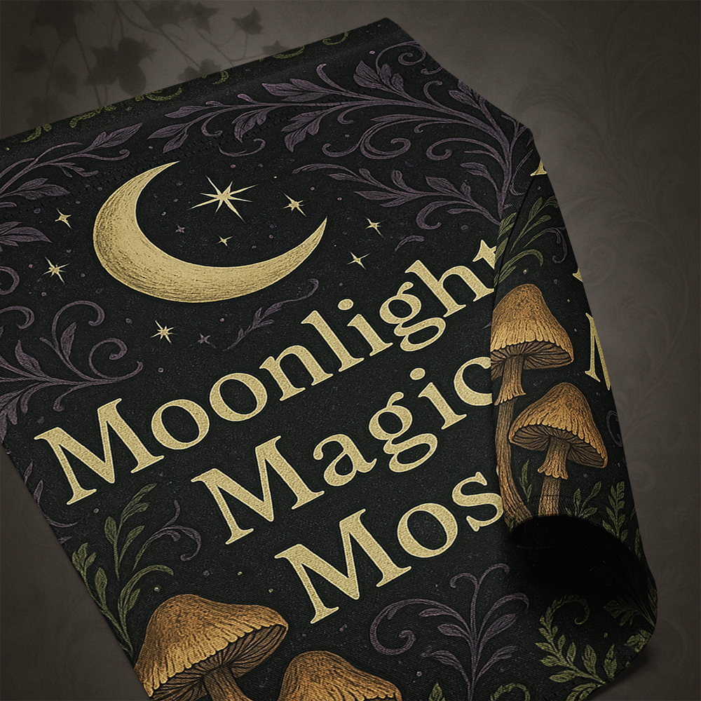 Witchcore Moonlight Magic Moss Garden Flag