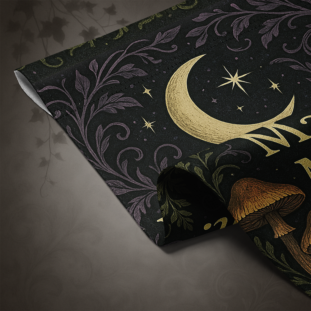 Witchcore Moonlight Magic Moss Garden Flag