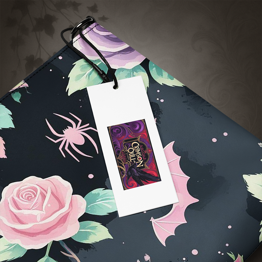 Pastel Goth Bat and Rose Crossbody Bag