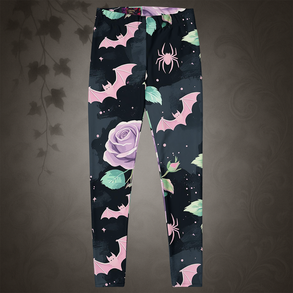 Patel Goth Bat and Rose Leggings