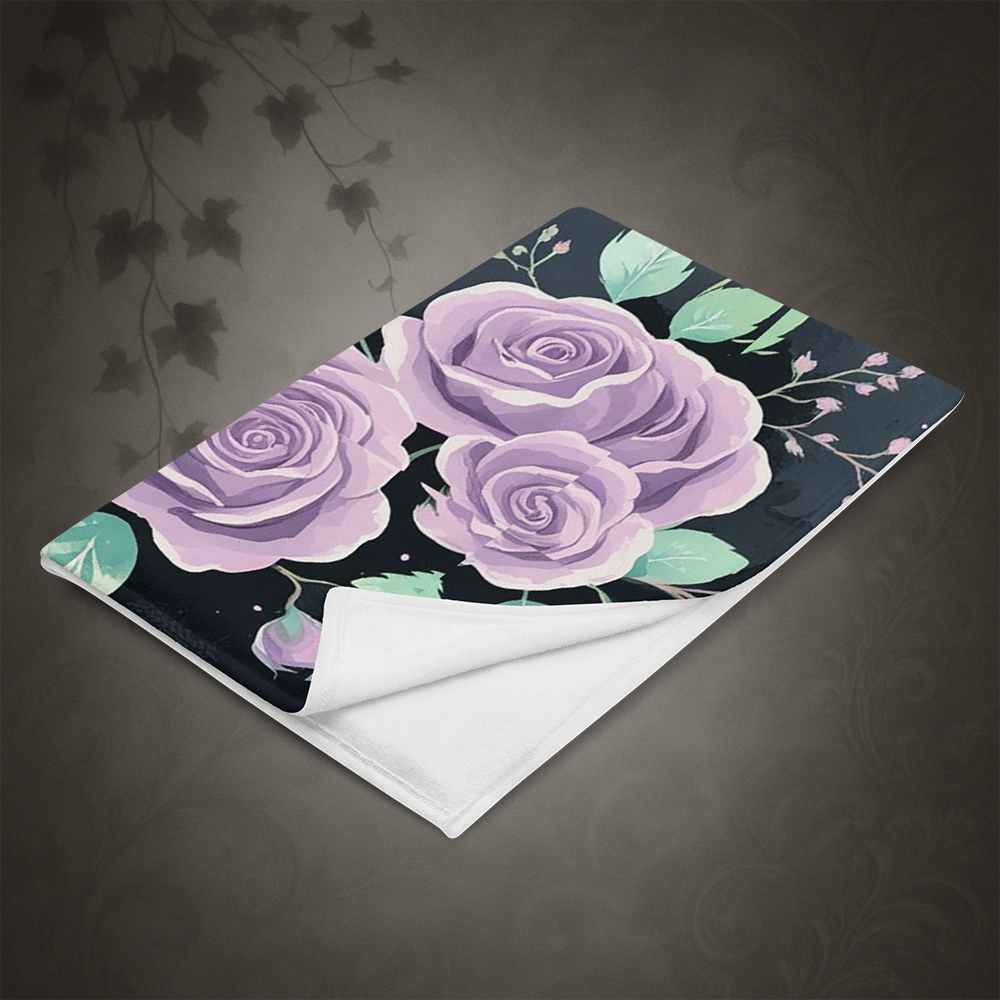 Pastel Goth Bat and Rose Throw Blanket