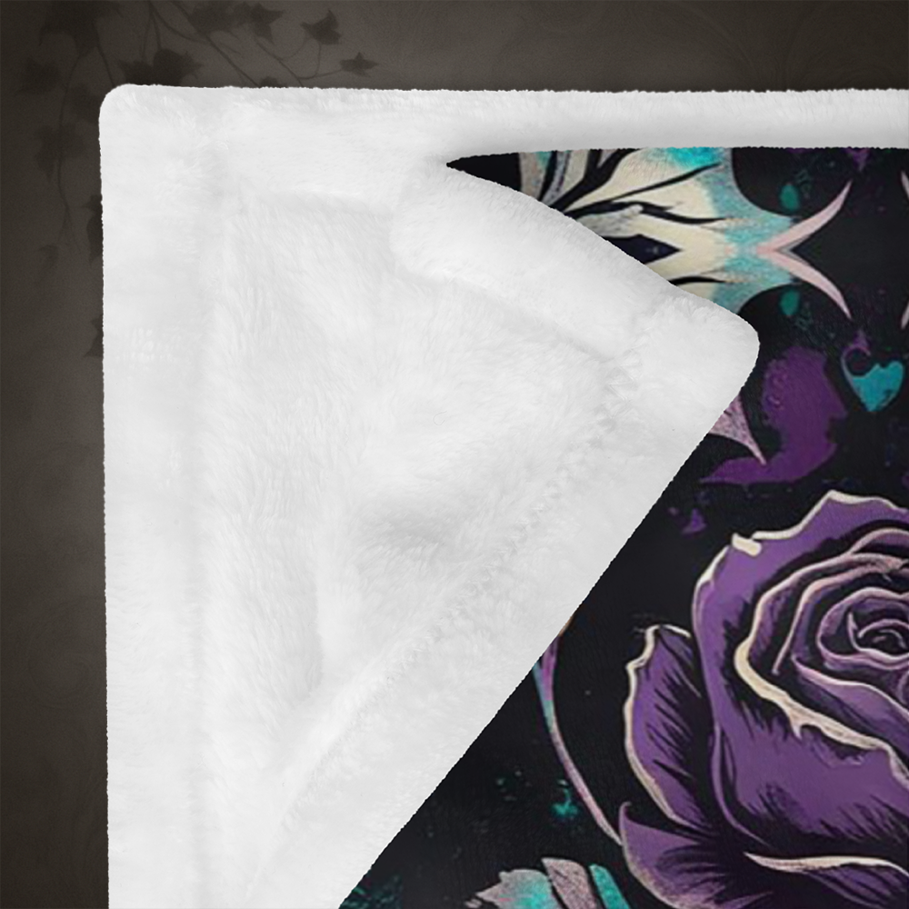 Gothic Floral Rose Throw Blanket