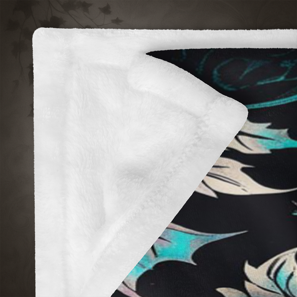 Gothic Floral Rose Throw Blanket