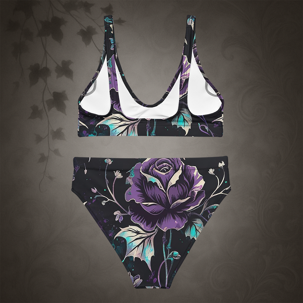 Gothic Floral Rose Bikini Set