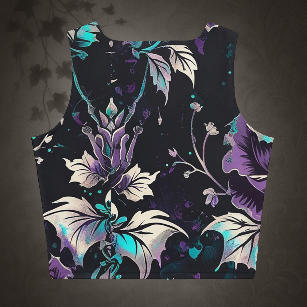 Gothic Floral Rose Crop Top