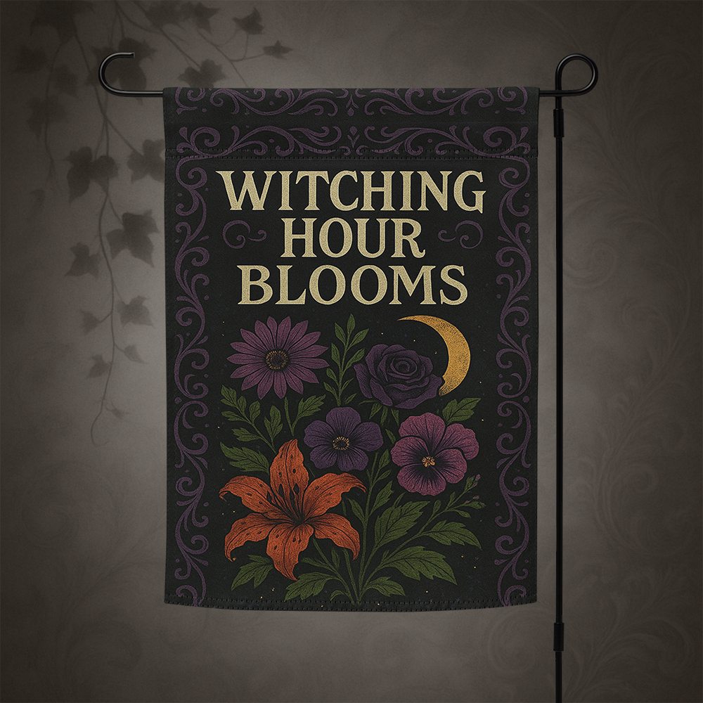 Witchcore Witching Hour Blooms Garden Flag