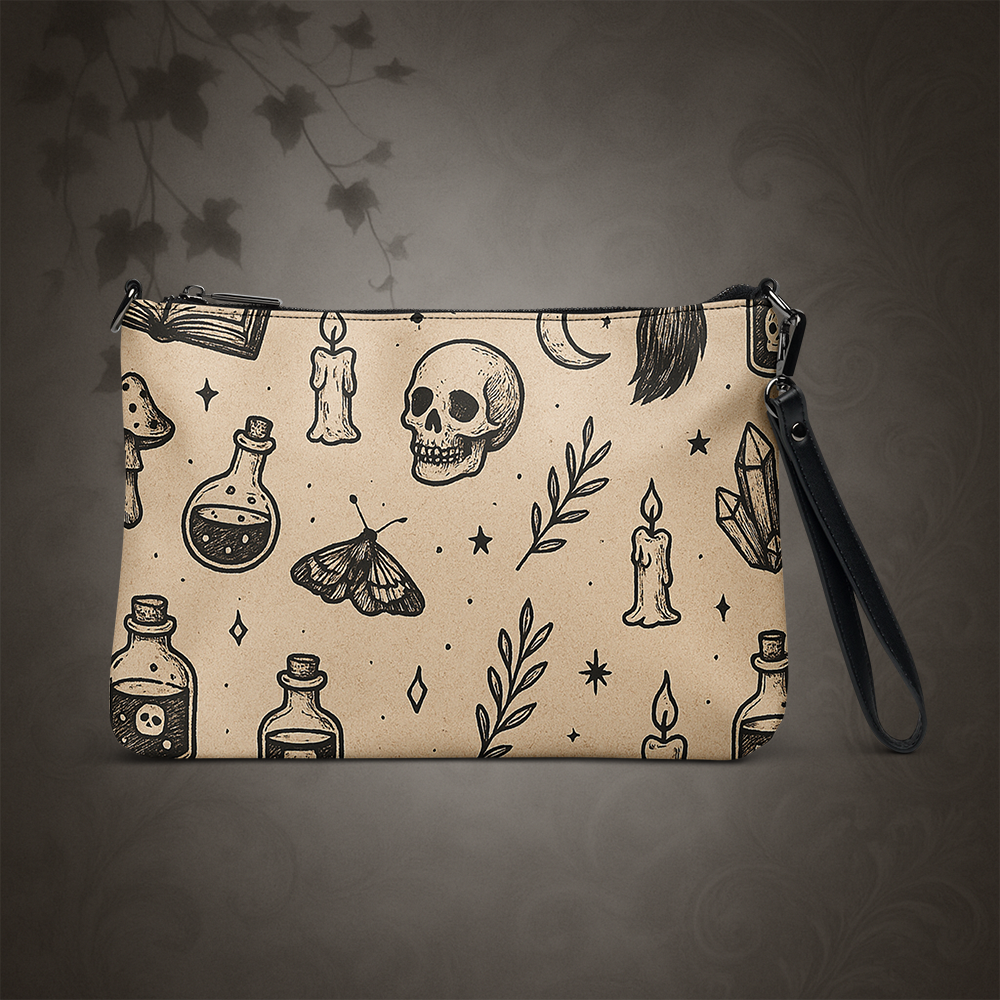 Witchcore Gothic Skull Crossbody Bag