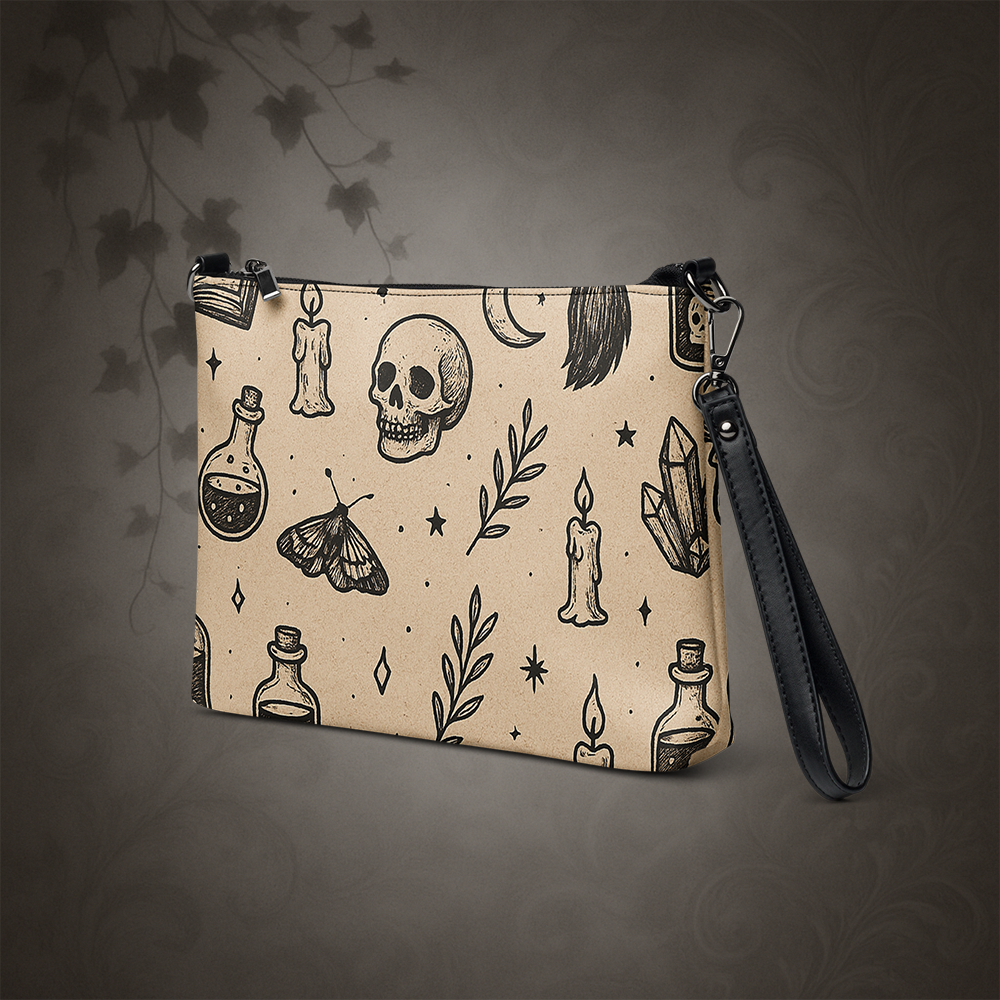 Witchcore Gothic Skull Crossbody Bag