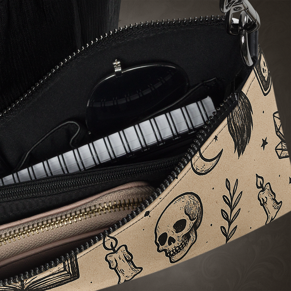 Witchcore Gothic Skull Crossbody Bag