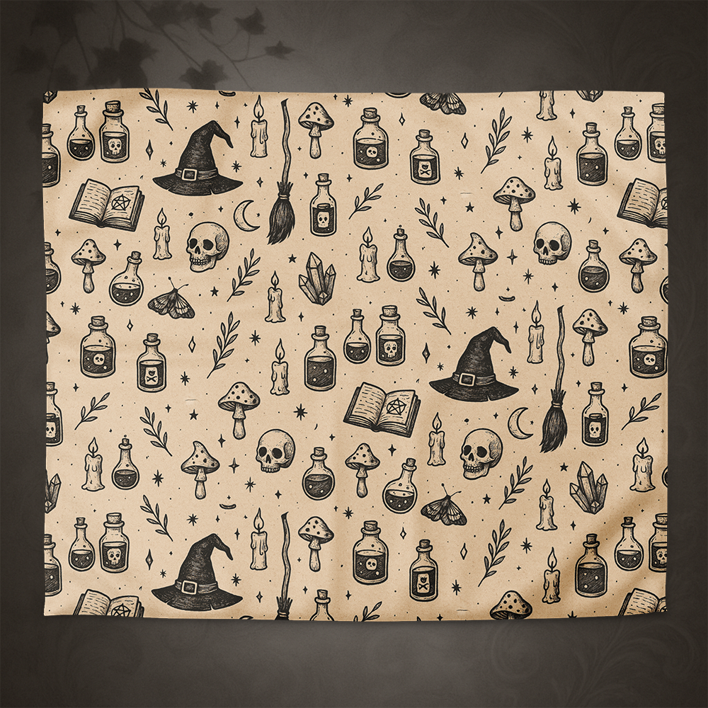 Witchcore Gothic Skull Duvet Cover