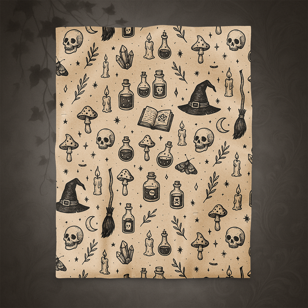 Witchcore Gothic Skull Duvet Cover