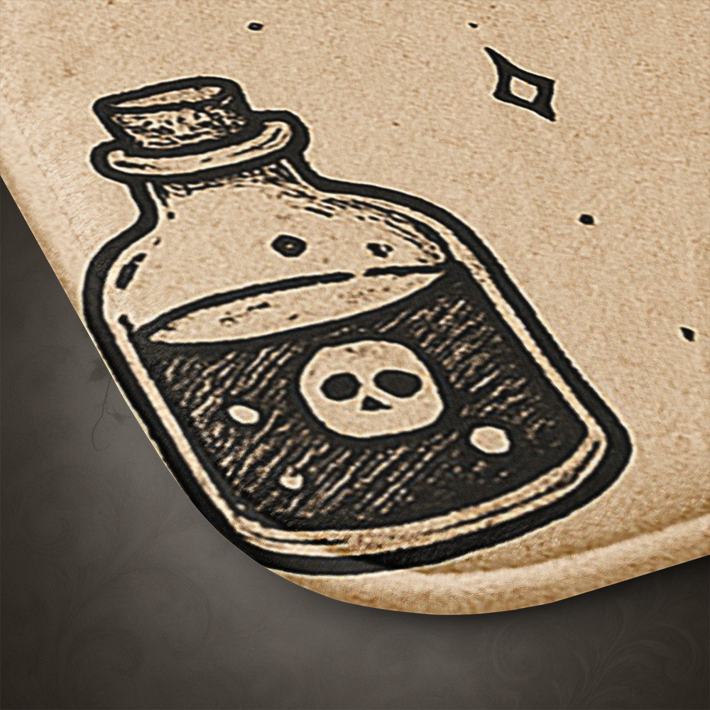 Witchcore Gothic Skull Bath Mat