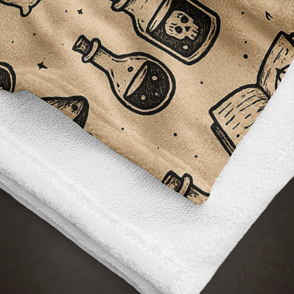 Witchcore Gothic Skull Bath Towel