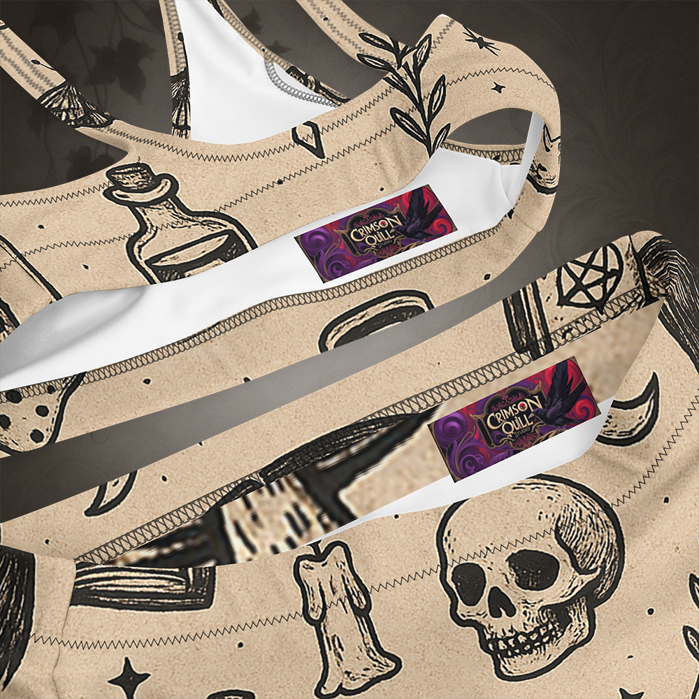Witchcore Gothic Skull Bikini