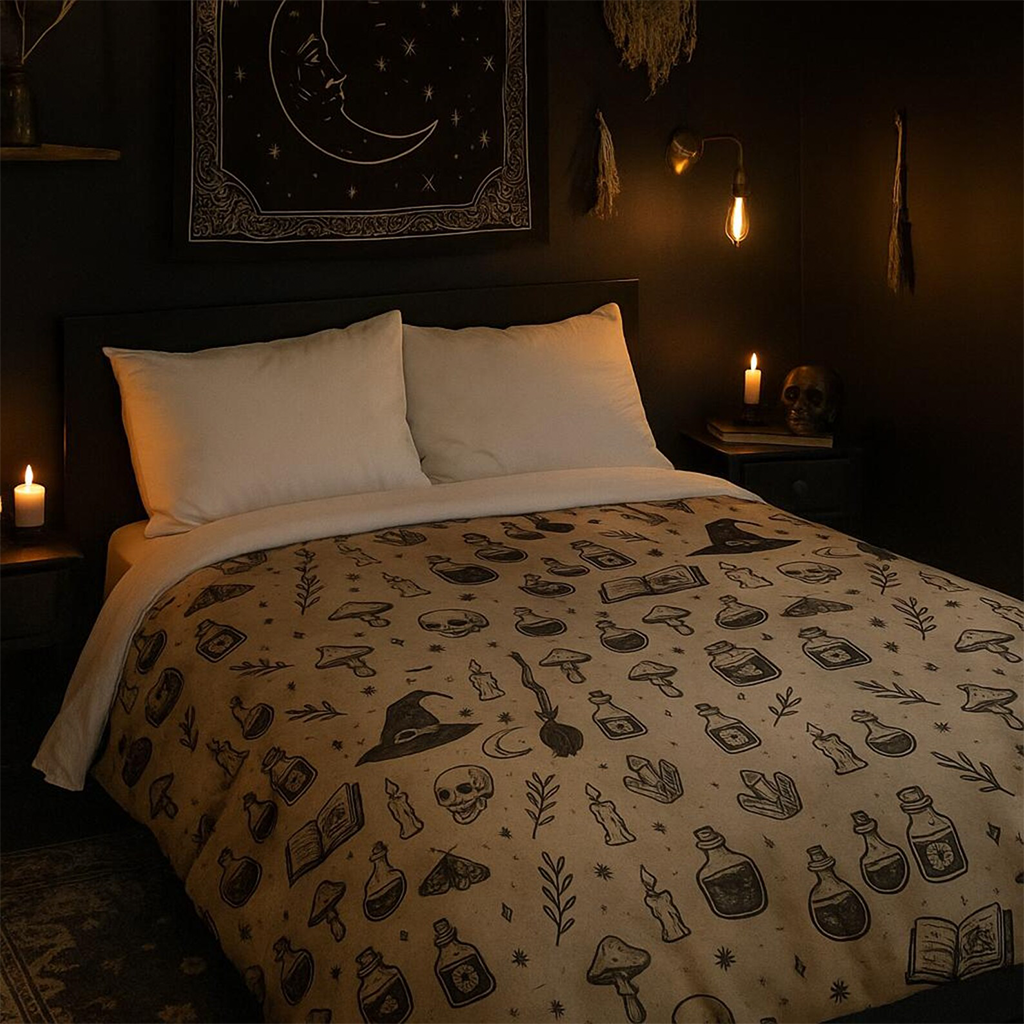 Witchcore Gothic Skull Duvet Cover