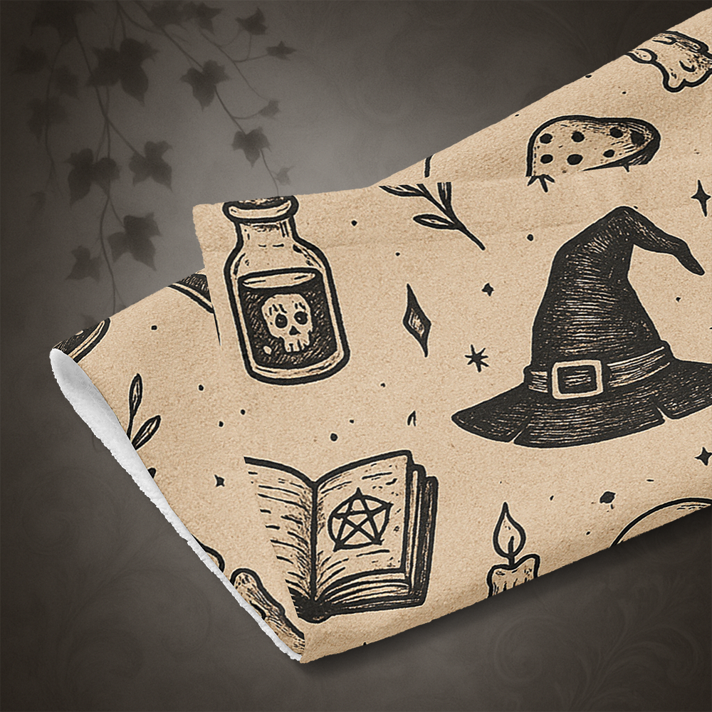 Witchcore Gothic Skull Hand Towel