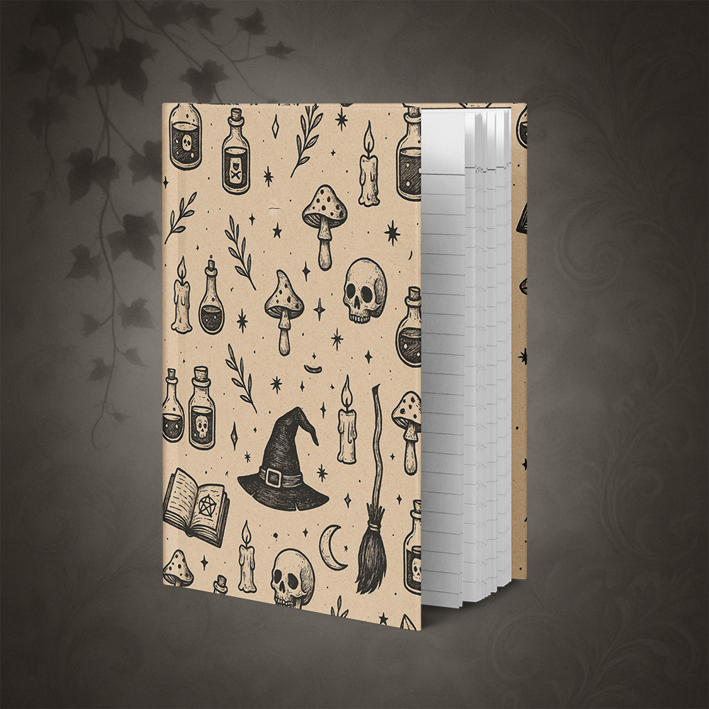 Witchcore Gothic Skull Hardcover Journal
