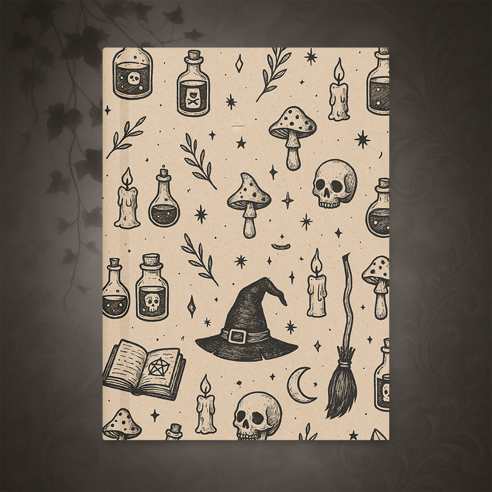 Witchcore Gothic Skull Hardcover Journal