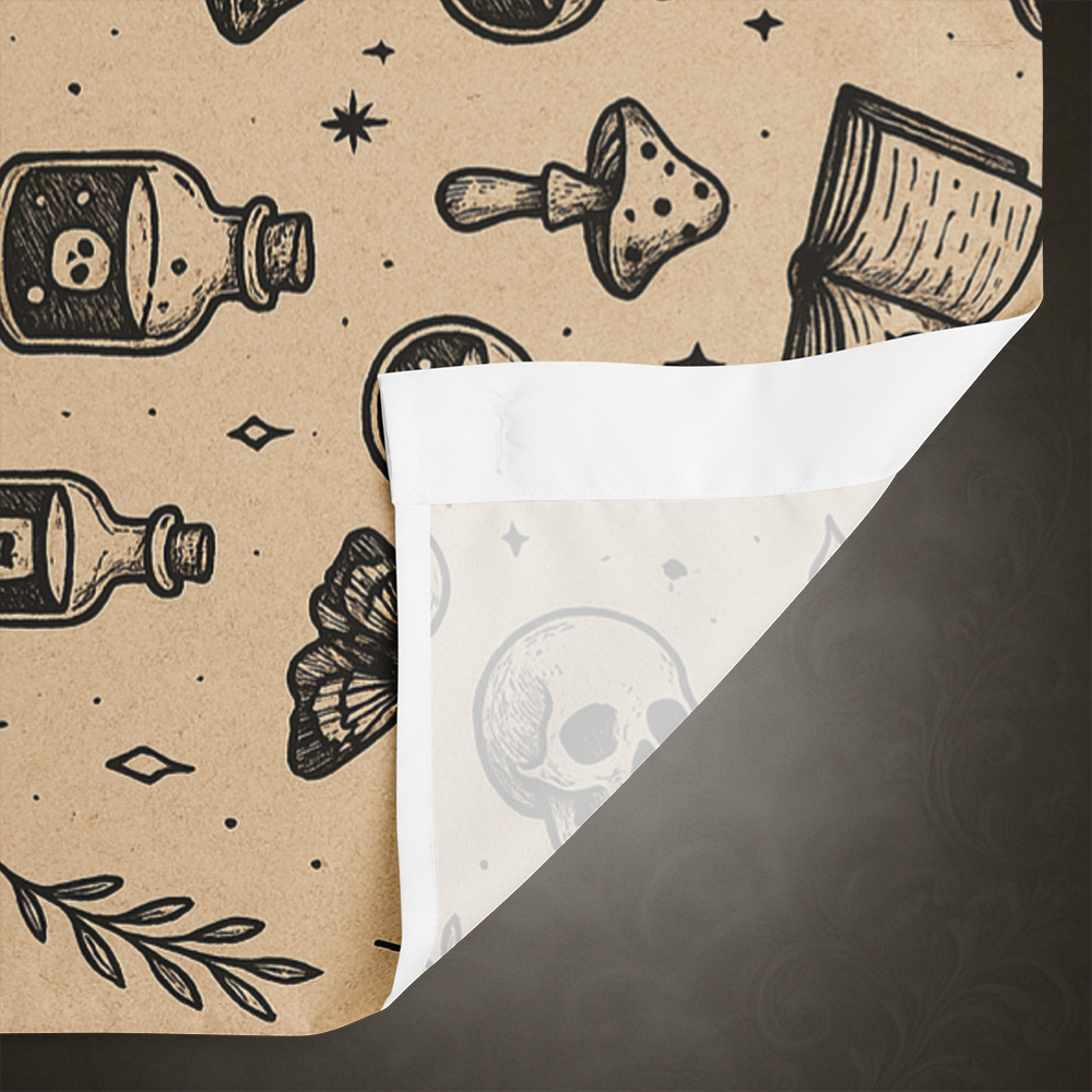 Witchcore Gothic Skull Shower Curtain