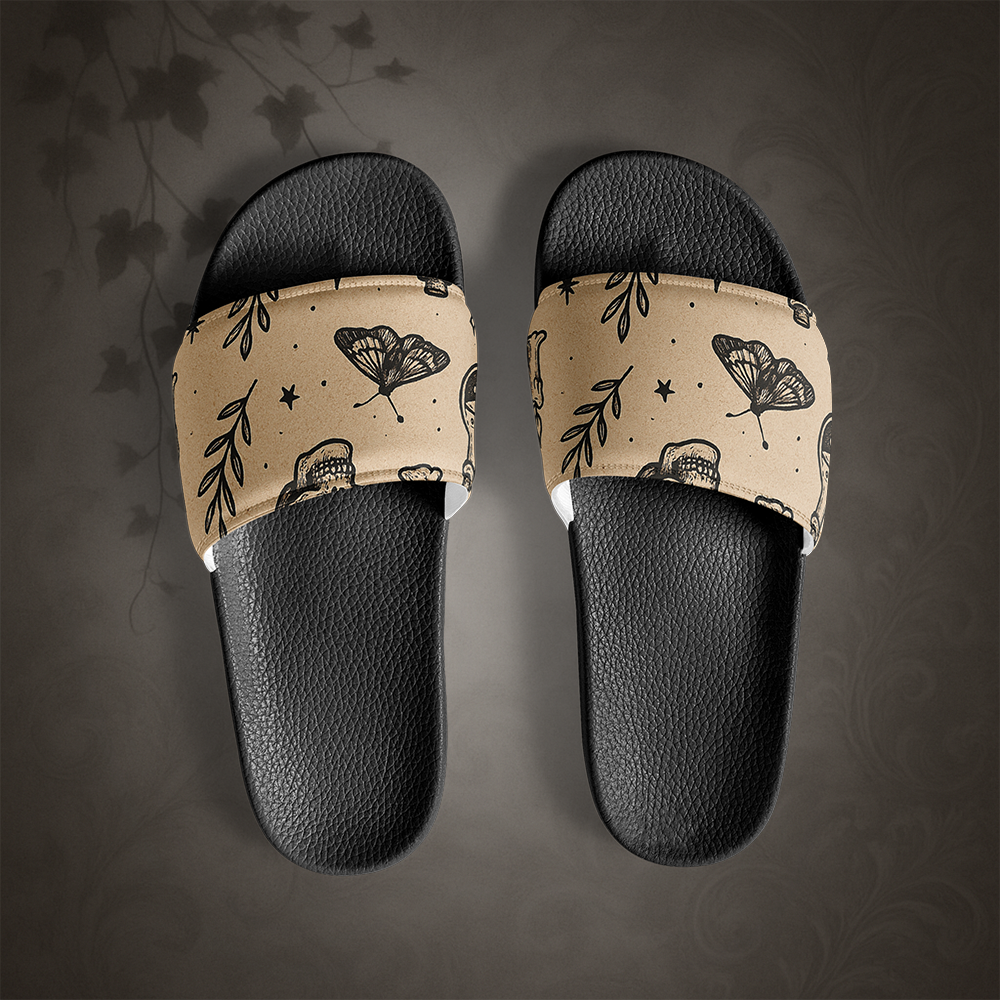 Witchcore Gothic Skull Slide Sandals