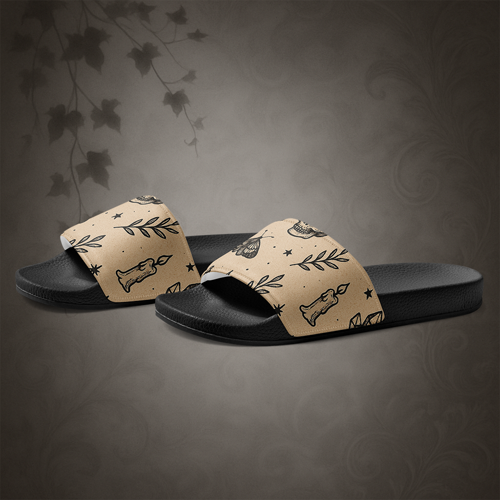 Witchcore Gothic Skull Slide Sandals