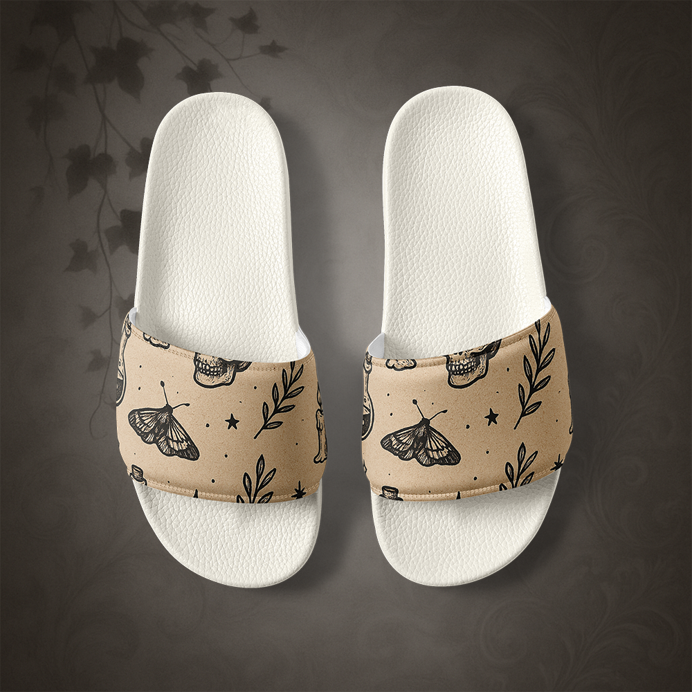 Witchcore Gothic Skull Slide Sandals