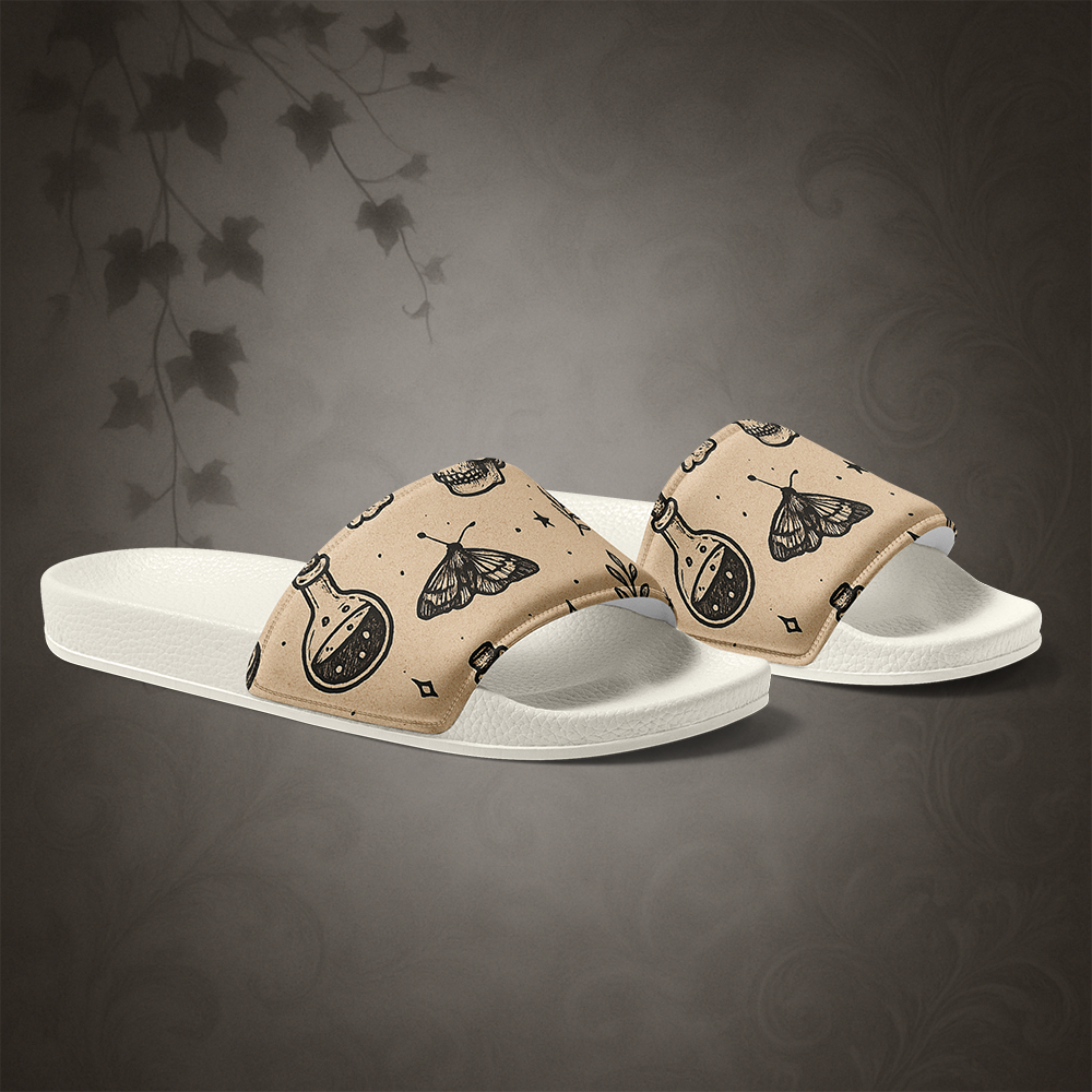 Witchcore Gothic Skull Slide Sandals