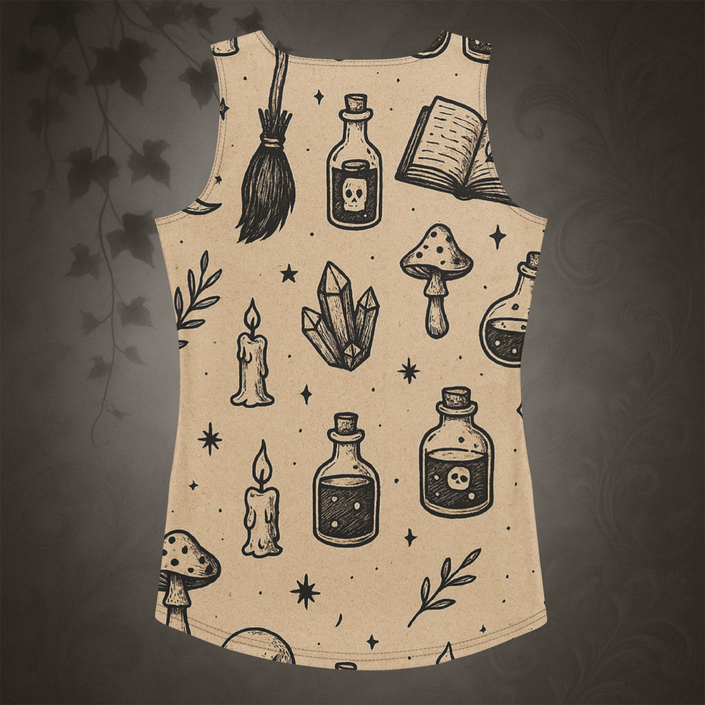 Witchcore Gothic Skull Tank Top