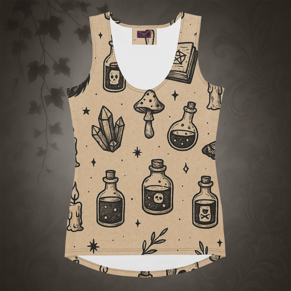 Witchcore Gothic Skull Tank Top