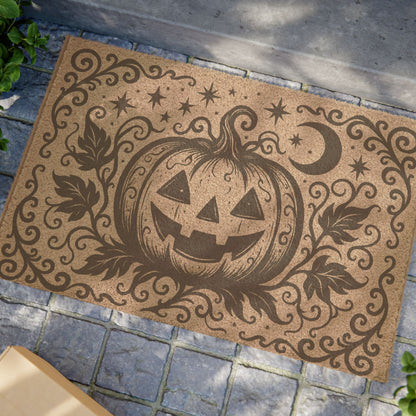 Halloween Pumpkin Doormat, Autumn Decor, Spooky Home Entrance Rug, Seasonal Welcome Mat, Trick or Treat Front Door Decor