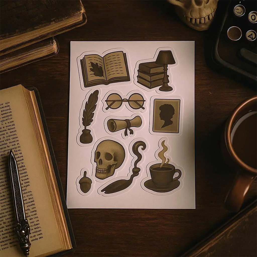 Dark Academia Vintage Sticker Sheet
