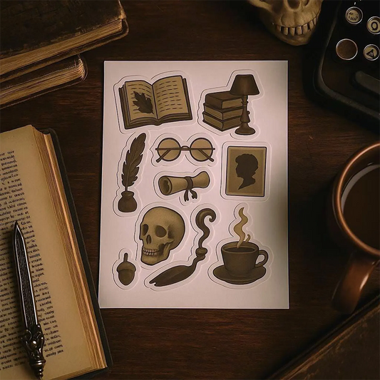 Dark Academia Vintage Sticker Sheet