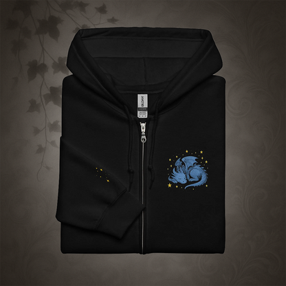 Mystical Blue Dragon Zip-Up Hoodie