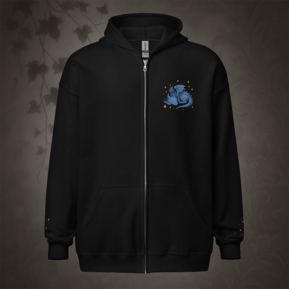 Mystical Blue Dragon Zip-Up Hoodie