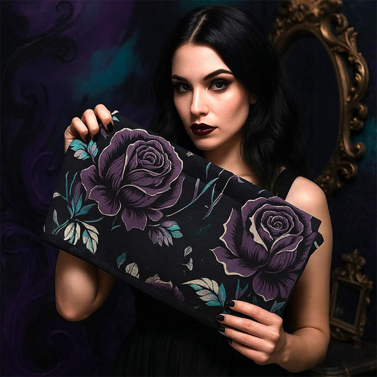 Gothic Floral Rose Hand Towel