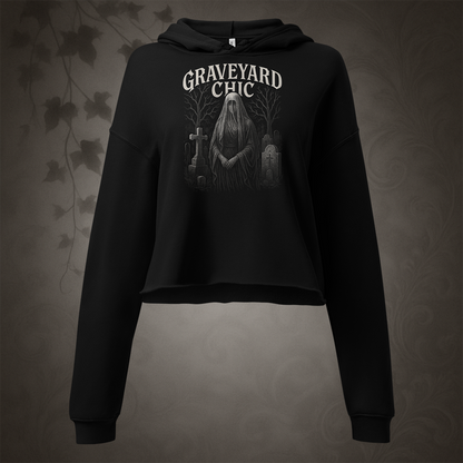 Graveyard Chic Crop Hoodie