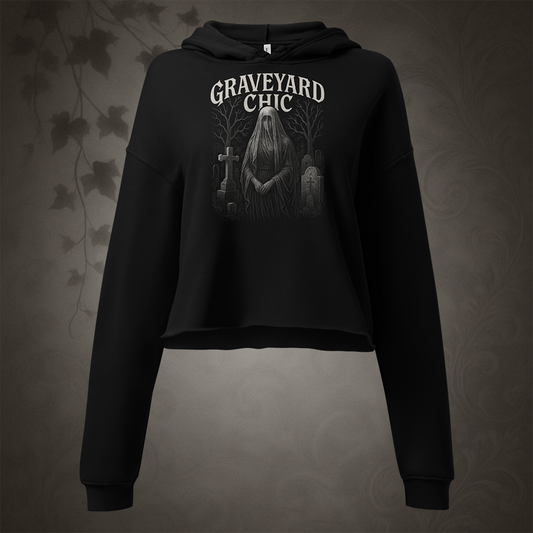 Graveyard Chic Crop Hoodie