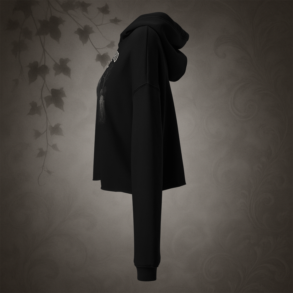 Graveyard Chic Crop Hoodie