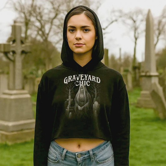 Graveyard Chic Crop Hoodie